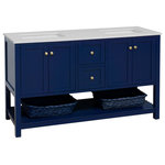 Kitchen Bath Collection - Lakeshore 60" Double Bathroom Vanity, Royal Blue, Engineered White - The Lakeshore Bathroom Vanity is part of Element by Kitchen Bath Collection. Element offers budget friendly products with many of the same high end features that customers expect from our brand.