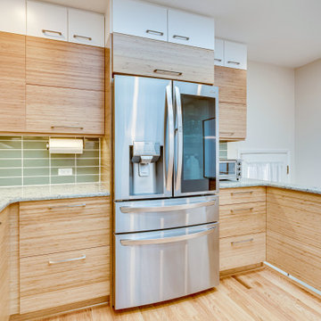 White and Natural Bamboo Kitchen Makeover Falls Church, VA