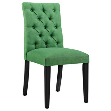 Duchess Parsons Upholstered Fabric Dining Side Chair, Kelly Green
