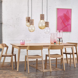 Natural Jutland A Grade Solid European Oak Extendable 200cm to 260cm Dining Tabl - Dining Tables