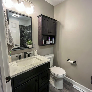Guest Bathroom with Onyx Cabinets and Tyvarian shower
