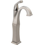 Delta - Delta Dryden Single Handle Vessel Bathroom Faucet, Stainless, 751-SS-DST - Delta faucets with DIAMOND Seal Technology perform like new for life with a patented design which reduces leak points, is less hassle to install and lasts twice as long as the industry standard*. You can install with confidence, knowing that Delta faucets are backed by our Lifetime Limited Warranty. Delta WaterSense labeled faucets, showers and toilets use at least 20% less water than the industry standard saving you money without compromising performance.