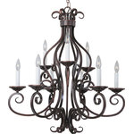 Maxim Lighting - Maxim Lighting 12216OI Manor - Nine Light 2-Tier Chandelier - Manor Nine Light 2-Tier Chandelier Oil Rubbed BronzeThis decorative classic in Oil Rubbed Bronze finish is both dramatic and subtle, with or without shades.Oil Rubbed Bronze FinishThis decorative classic in Oil Rubbed Bronze finish is both dramatic and subtle, with or without shades. *Number of Bulbs: 9 *Wattage: 60W * BulbType: Candelabra *Bulb Included: No *UL Approved: Yes