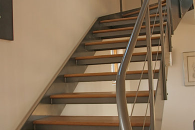 Inspiration for a modern staircase remodel in Burlington