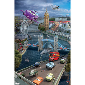 Cars 2 Triptych 2 Poster, Premium Unframed