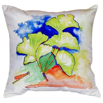 Ginko Leaves No Cord Pillow - Set of Two 18x18