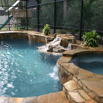 386 - Pool with Rock Work, Spa and Water features