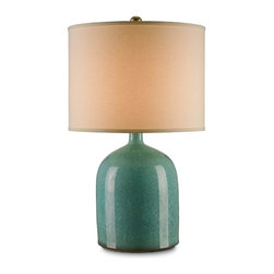Currey & Company Overture Table Lamp in Aqua - Table Lamps