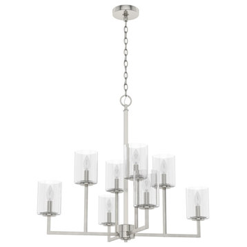 Kerrison Brushed Nickel With Seeded Glass 8 Light Chandelier Ceiling