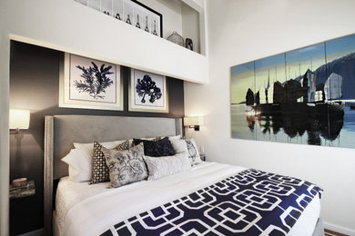 Example of a beach style bedroom design