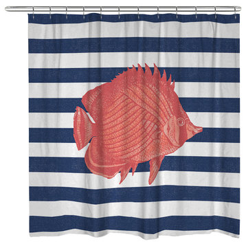 Fish Stripe Shower Curtain