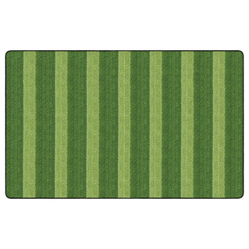 Flagship Carpets FA1007-44FS 7'6x12 Cozy BasketWeave Stripes/Green Rug