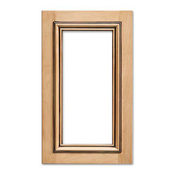 San Marino Glass Cabinet Door from CabinetNow.com shown in Maple - Kitchen Cabinetry