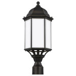 Sea Gull Lighting - Sea Gull Lighting 8238751-71 Sevier - 1 Light Large Outdoor Post Lantern - The Sevier outdoor collection by Sea Gull LightingSevier 1 Light Large Antique Bronze Satin *UL: Suitable for wet locations Energy Star Qualified: n/a ADA Certified: n/a  *Number of Lights: Lamp: 1-*Wattage:100w A19 Medium Base bulb(s) *Bulb Included:No *Bulb Type:A19 Medium Base *Finish Type:Antique Bronze