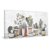 "Mixed Cacti and Succulents" Painting Print on Wrapped Canvas