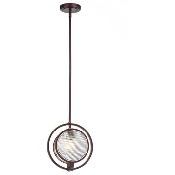 Cartweight 1-Light Oil Rubbed Bronze Pendant With Headlight Glass