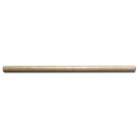 Crema Marfil Marble 5/8x12 Pencil Liner Trim Molding Polished, 1 piece