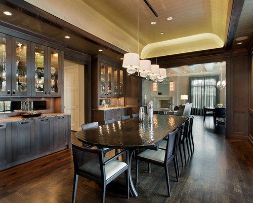 dark wood paneling dining room