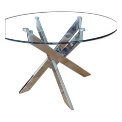 Chintaly Imports Round Glass Dining Room Table - Dining Tables