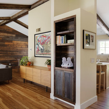 Reclaimed Wood Paneling | Living Room | Mid-Century Bayberry Renovation
