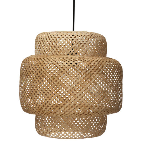 Handwoven Bamboo Ceiling Light, Natural