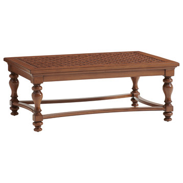 Tommy Bahama Harbor Isle Rectangular Outdoor Cocktail Table in Walnut