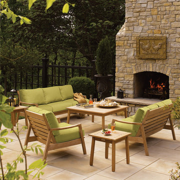 Siena 6-Piece Chat Set Shorea Natural with Peridot Cushion