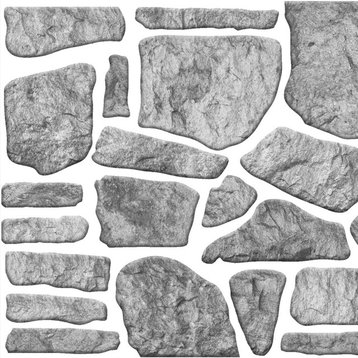 Faux Stone 3D Wall Panels, Bluish Grey White, Set of 10, Covers 54 sq ft