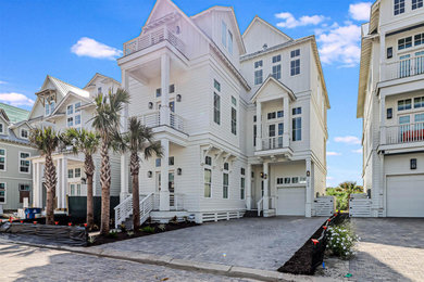Inspiration for a coastal exterior home remodel in Austin