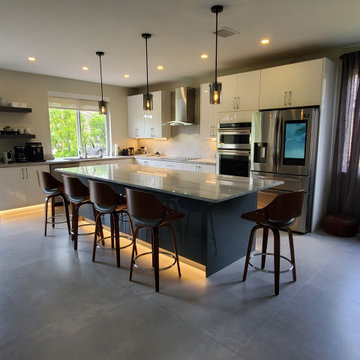 Stunning Kitchen Remodel Done in White and Gray Cabinets