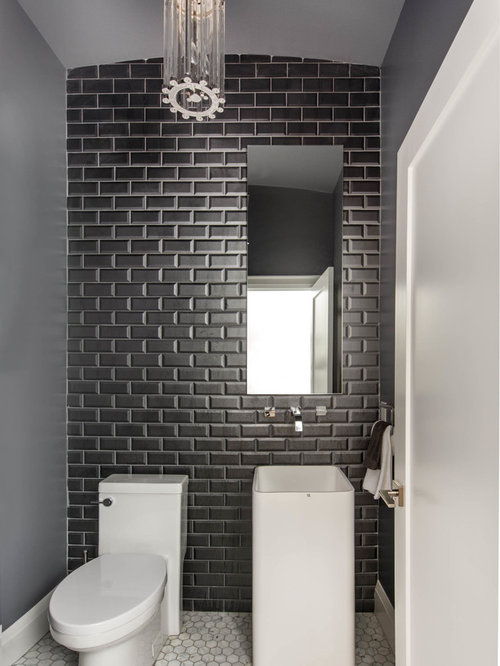Cloakroom Design Ideas, Renovations & Photos with Metro Tiles