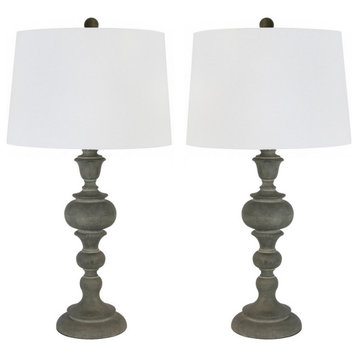 30.25" Acid Paloma Poly Resin Table Lamps, Set of 2