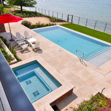 Lakeside Retreat with this Exquisite and Sophisticated Pool & Spa Oasis