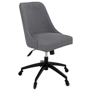 Steve Silver Kinsley Swivel Gray Upholstered Desk Chair