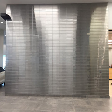 Modern Garage with Stainless Steel Walls