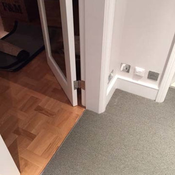 Grey Stair Carpet With Black Border