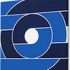 “Record” 1977 Original Vintage Serigraph by Victor Langer, Blue