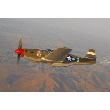 P-51C Mustang Flying Over Chino Hills California, Print