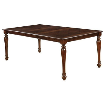 Furniture of America Simmons Wood Extendable Dining Table in Brown Cherry