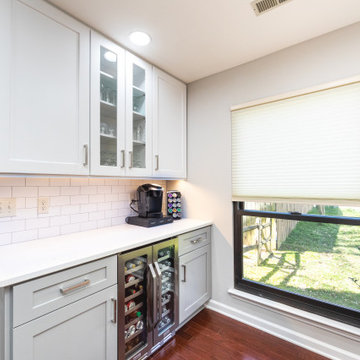 Beverage Station With Built-In Fridge and Picture window