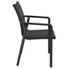 Pacific Sling Arm Chair, Set of 2, Black Frame/Black Sling