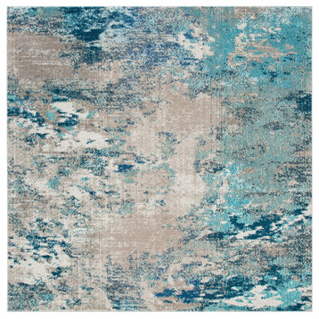 Safavieh Madison Mad440M Organic and Abstract Rug, Blue and Gray, 10'0"x10'0" Square