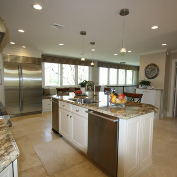 North Caldwell NJ Transitional Kitchen - 2 Islands w-seats - white painted maple
