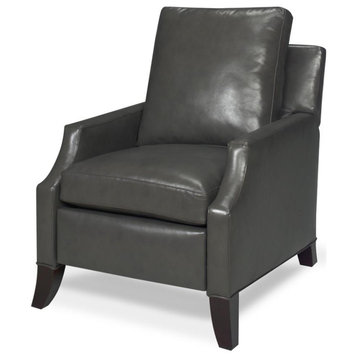 Chair Wood Leather No Nailhead Trim Hand-Crafted Bun Foot MK-58