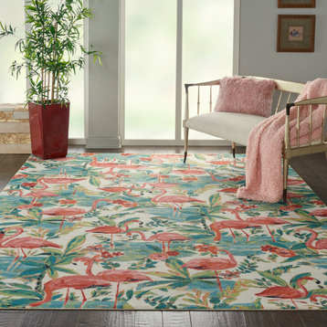 Waverly Sun N' Shade Nature-inspired Multicolor 7'9"x10'10" In/Outdoor Area Rug