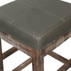 Valencia Backless Leather Counter Stool, Vintage Gray, Bonded Leather