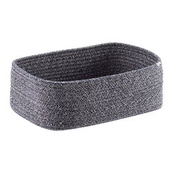 Medium Laguna Cotton Fabric Bin Navy/White - Baskets