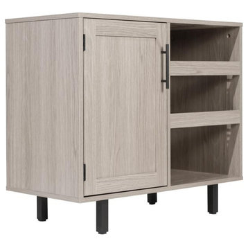Elmont Classic Bar and Sideboard with Shaker Style Single Door Cabinet, Gray