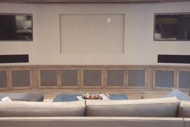 Example of a transitional home theater design in Salt Lake City