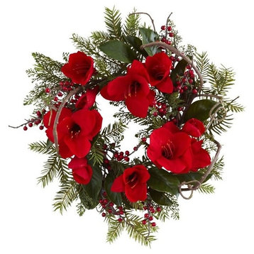 24" Amaryllis Wreath